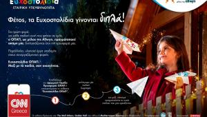 Με κάθε Ευχοστολίδι διπλή προσφορά στα παιδιά: Για κάθε ευχή που πραγματοποιούμε ο ΟΠΑΠ, άλλη μία