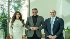 Ανάρτηση της πρέσβειρας των ΗΠΑ Κίμπερλι Γκίλφοϊλ για την συνάντησή της με τον Κυριάκο Μητσοτάκη και το μέλος της διοίκησης της Fed Στίβεν Μιράν