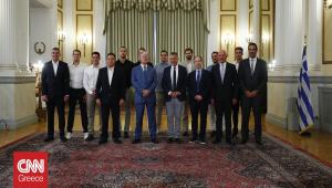 Στο Προεδρικό Μέγαρο η «χρυσή» Εθνική πόλο Ανδρών - Η υποδοχή Τασούλα