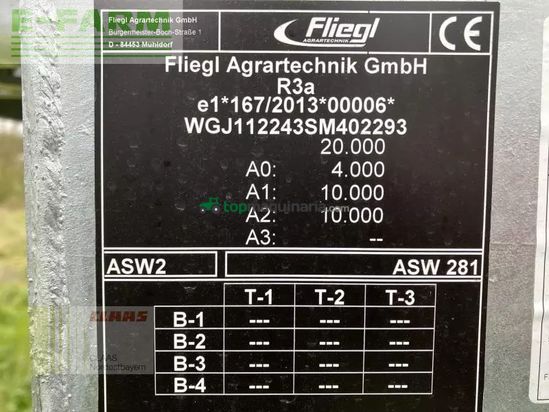 Cinta transportadora de forraje - Fliegl - gigant asw 281 fox