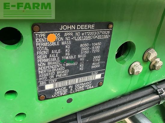 Tractor agrícola - John Deere - 6135r premium *auto quad* + fl 643r