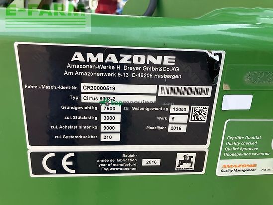 Sembradora - Amazone - cirrus 6003-2 *doppeltank* mit saatgutüberwachung