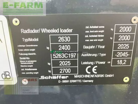 Minicargadora - Schaffer - 2630 hoflader 20 km/h