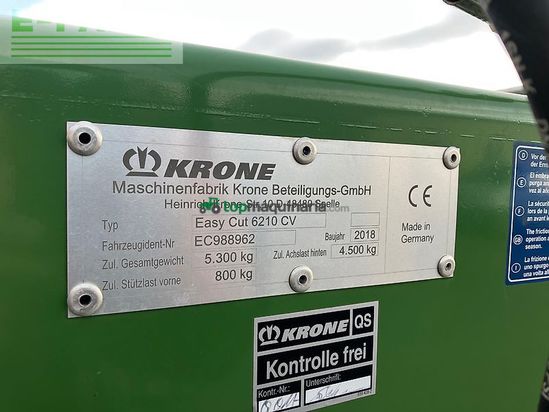 Cortacésped manual - Krone - 6210 cv easycut