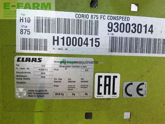 Cabezal - Claas - gebr. maispflücker corio 875fc