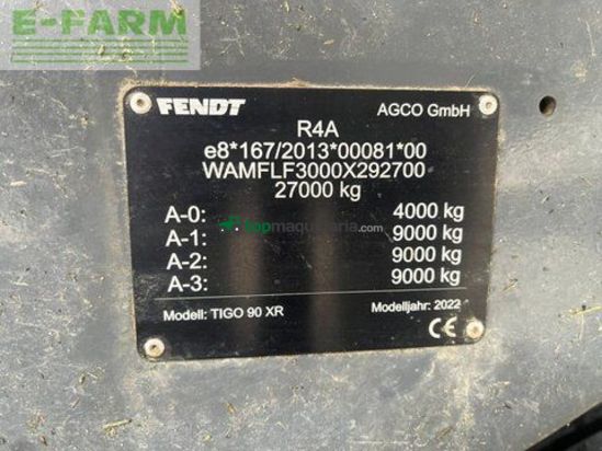 Cinta transportadora de forraje - Fendt - tigo 90 xr