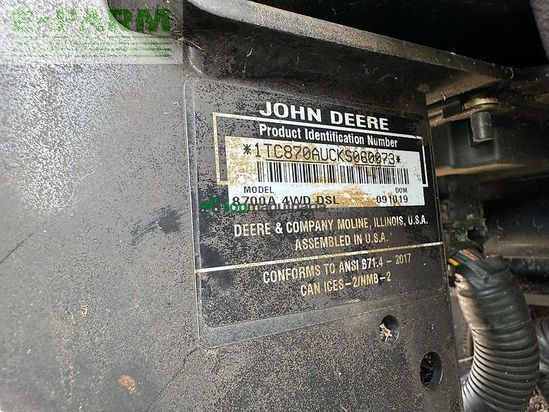 Cosechadora de Cereal - John Deere - 8700 a