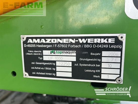 Atomizador - Amazone - uf 1000 | 15 meter | tüv bis 2027