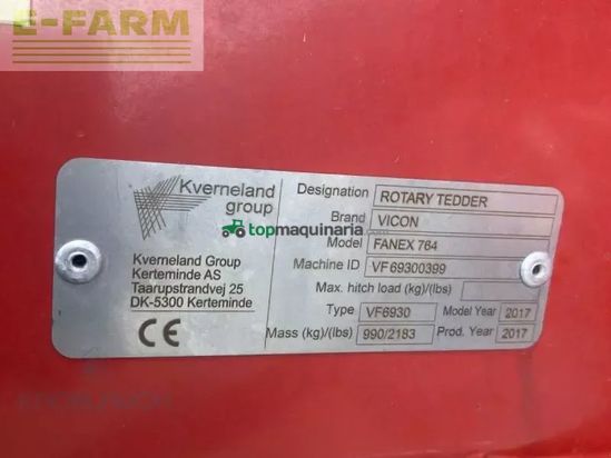 Henificador - Vicon - fanex 764