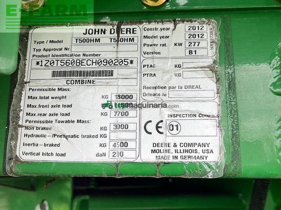 Cosechadora de Cereal - John Deere - t560 hillmaster