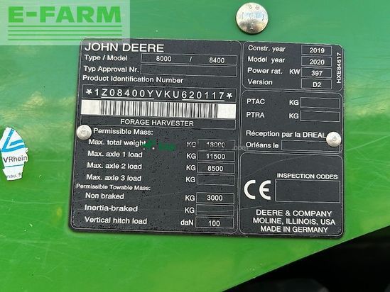 Cosechadora de Cereal - John Deere - 8400 mit kemper 475 plus