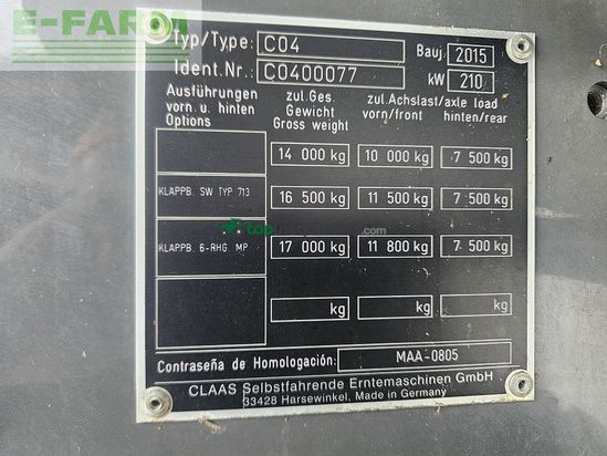 Cosechadora de Cereal - Claas - tucano 430