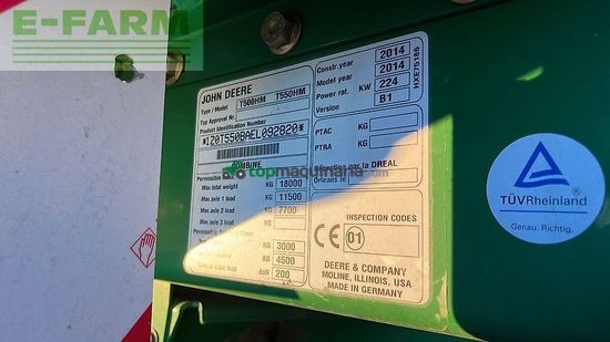 Cosechadora de Cereal - John Deere - t550 hm