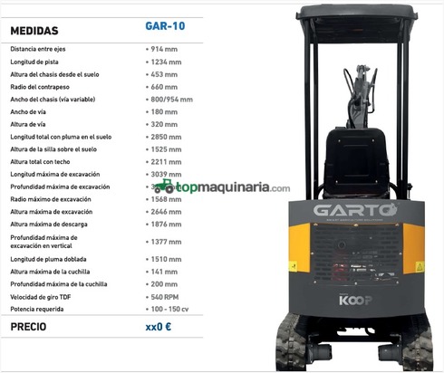EXCAVADAORA KUBOTA ORUGA GIRATORIA 1000 Kg DIÉSEL