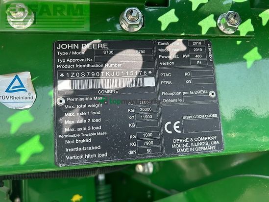 Cosechadora de Cereal - John Deere - s790 inkl. hd40fd