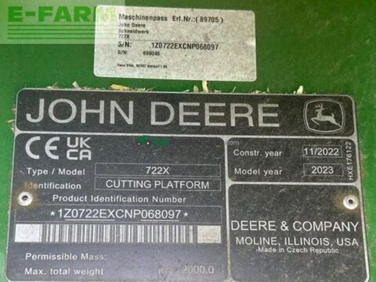 Cabezal - John Deere - 722x schneidwerk 6,7m xa 22