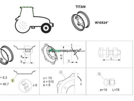 Tractor agrícola -  - verstellfelgen 24 zoll, w10x24