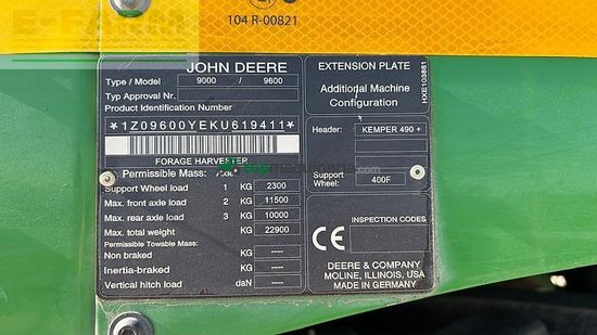 Cosechadora de Cereal - John Deere - 9600 /475plus/639premium