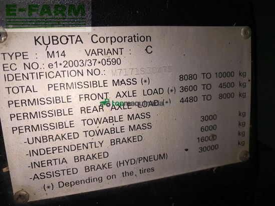 Tractor agrícola - Kubota - m7171 k access