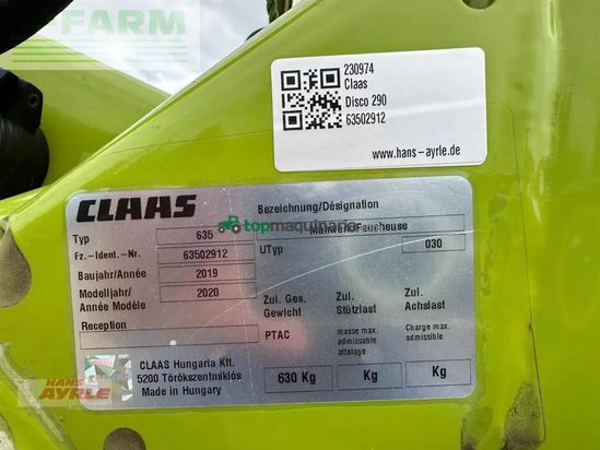 Cortacésped manual - Claas - disco 290