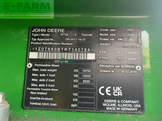 Cosechadora de Cereal - John Deere - t 660 i