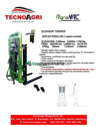 ELEVADOR "CRONOS" DE AGRONAC DUPLEX RODILLOS