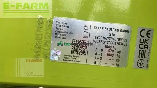 Rastrillo - Claas - liner 1700 twin