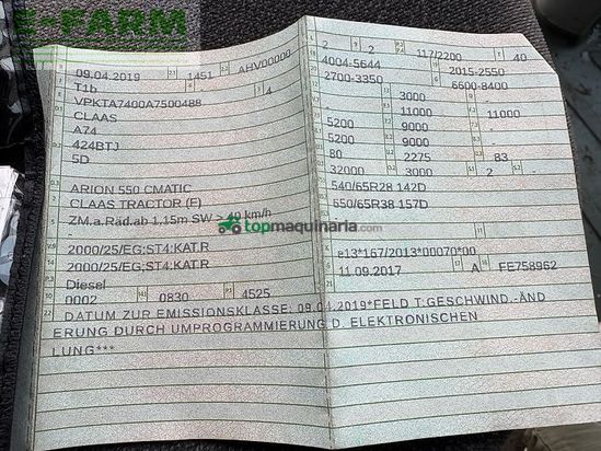 Tractor agrícola - Claas - arion 550