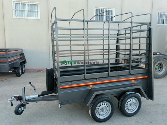 Remolque  caja fija 2 ejes con freno 2200x1300x500+1100+arquillos