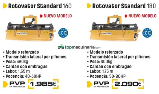 Rotovator fresadora para tractor Garto LT
