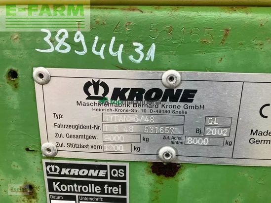 Cinta transportadora de forraje - Krone - titan 6/48