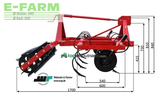 Cultivador -  - feingrubber 1,20m - 7 zinken - kultivator - grub