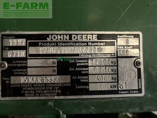 Cosechadora de Cereal - John Deere - 6710