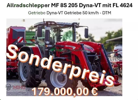 Tractor agrícola - Massey Ferguson - 8s.205 dvt exclusive + frontlader