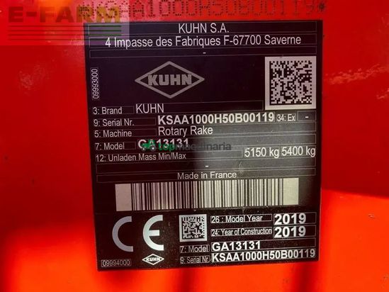 Rastrillo - Kuhn - ga13131 4-rotors rive