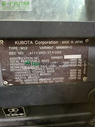 Tractor agrícola - Kubota - m9960