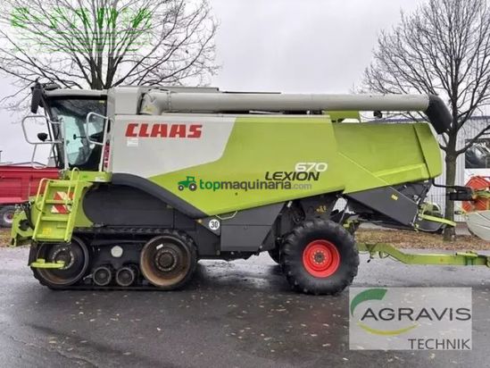 Cosechadora de Cereal - Claas - lexion 670 terra trac + sw v750 + tw