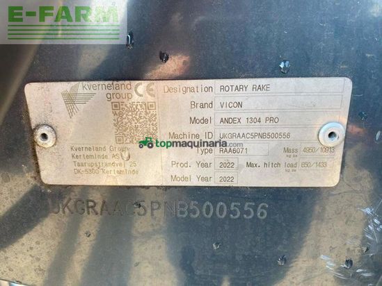 Henificador - Vicon - andex 1304 proline mittelschwader