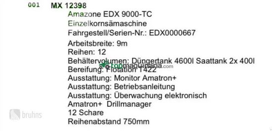 Sembradora - Amazone - edx 9000-tc