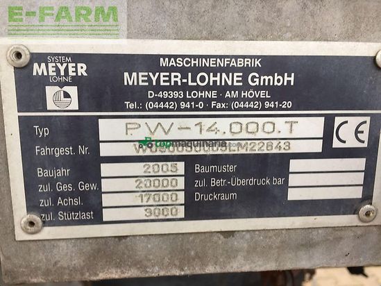 Cuba de purin - Meyer-Lohne - pw 14000t