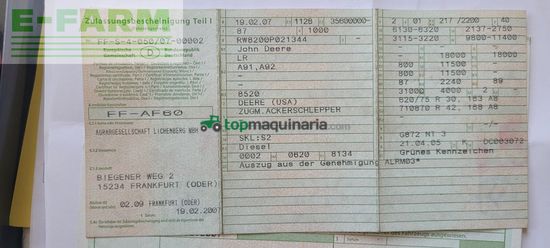 Tractor agrícola - John Deere - 8520