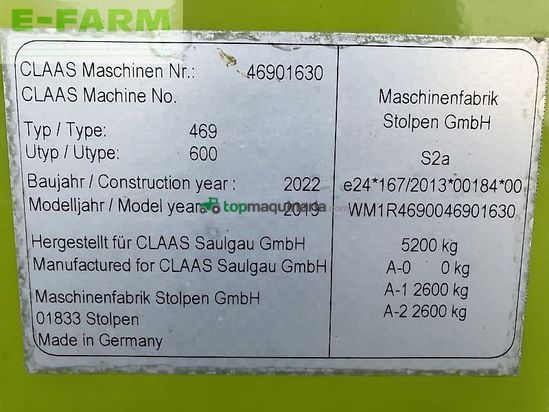 Cabezal - Claas - direct disc 600 + tw