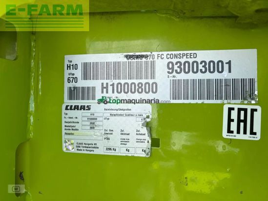 Cabezal - Claas - corio 670 fc conspeed