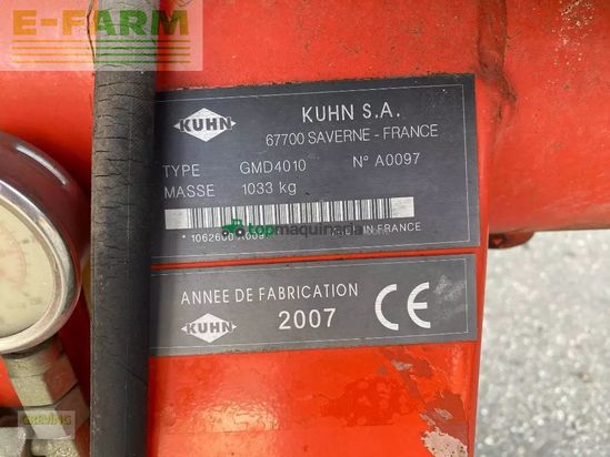 Cortacésped manual - Kuhn - gmd 4010 lift control