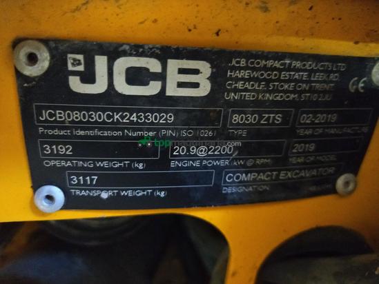 Miniexcavadora JCB 8030ZTS