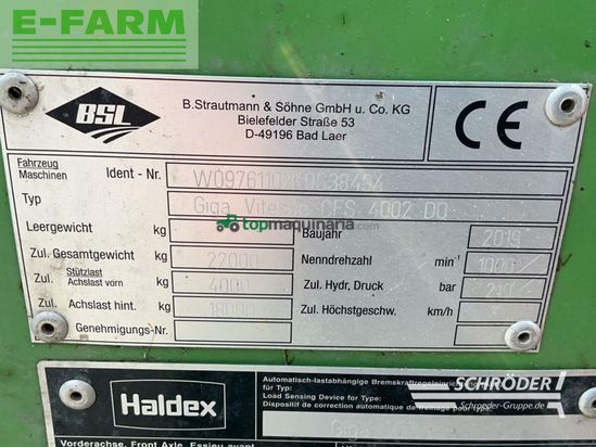 Cinta transportadora de forraje - Strautmann - giga vitesse 4002 do