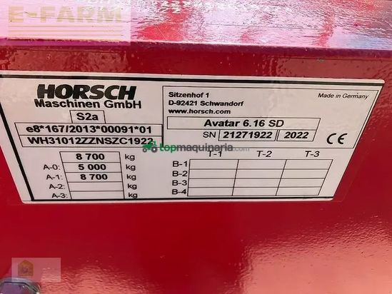 Combinado de siembra - Horsch - avatar 6.16 sd *doppeltank*