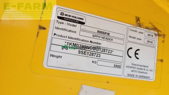 Cabezal - New Holland - 900 sfie (kemper 390plus)
