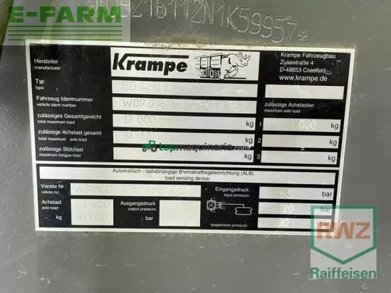 Remolqu agrícola - Krampe - bb 460 muldenkipper