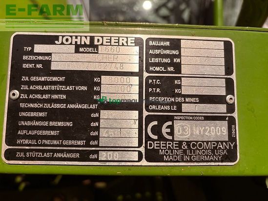 Cosechadora de Cereal - John Deere - t660 inkl. zünr pf 7,6m